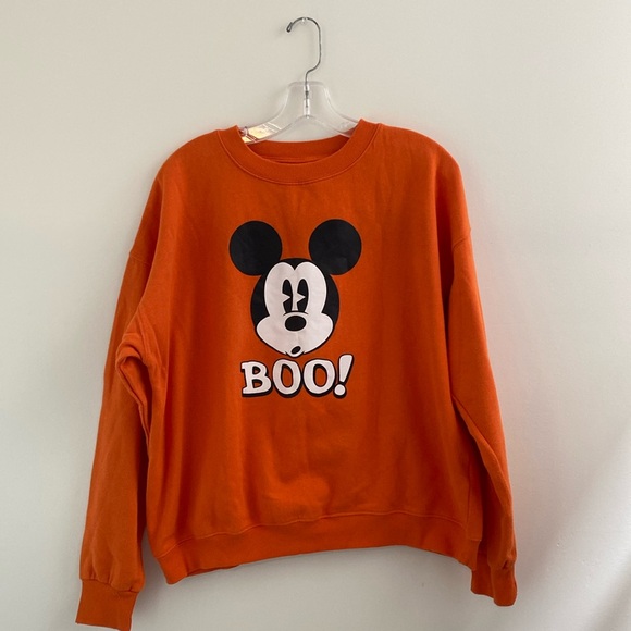 Disney Tops - DISNEY Halloween Sweatshirt Womens Sz Large Mickey Mouse Boo Trick or Treat